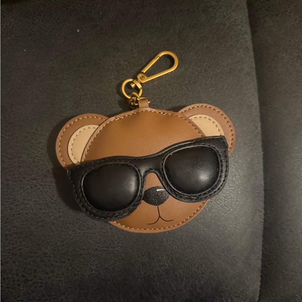 Steve Madden Tan Bear Keychain with Black Sunglasses